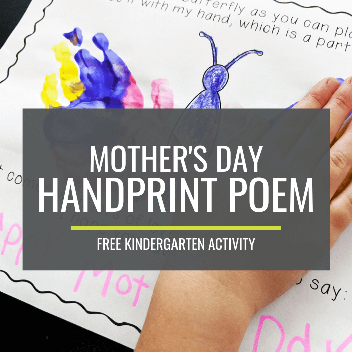 Mothers Day Handprint Poem - Free Kindergarten Activity – Kindergartenworks
