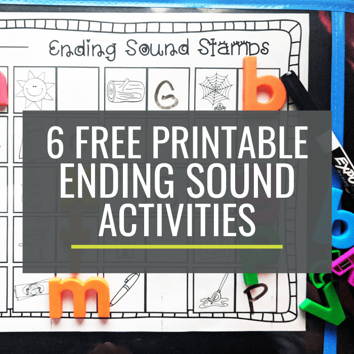 6 Free Ending Sounds Activities for Small Groups