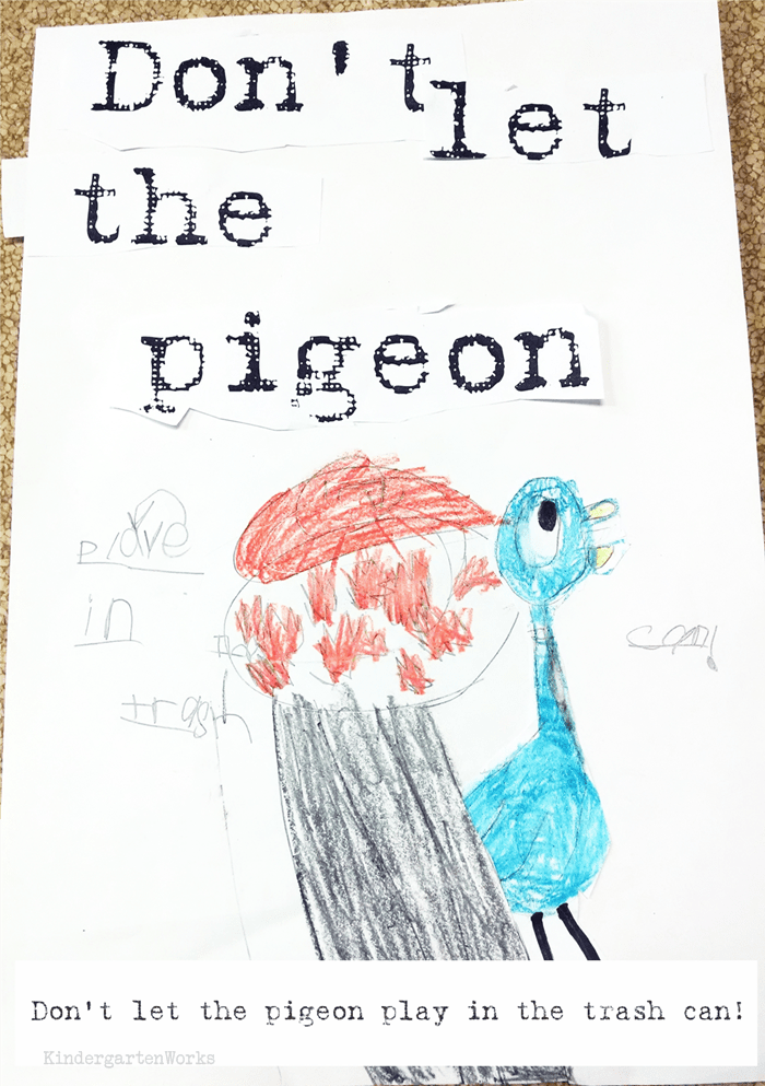 Don't Let the Pigeon... Extension Writing Activity - kindergarten