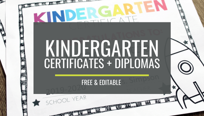 Instant Download Preschool Certificate Elementary School Achievement