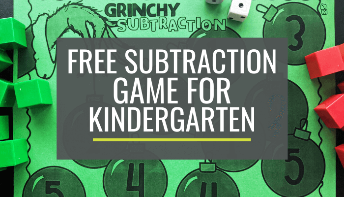 Free Grinchy Kindergarten Subtraction Game