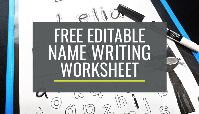free name writing practice sheet for kindergarten