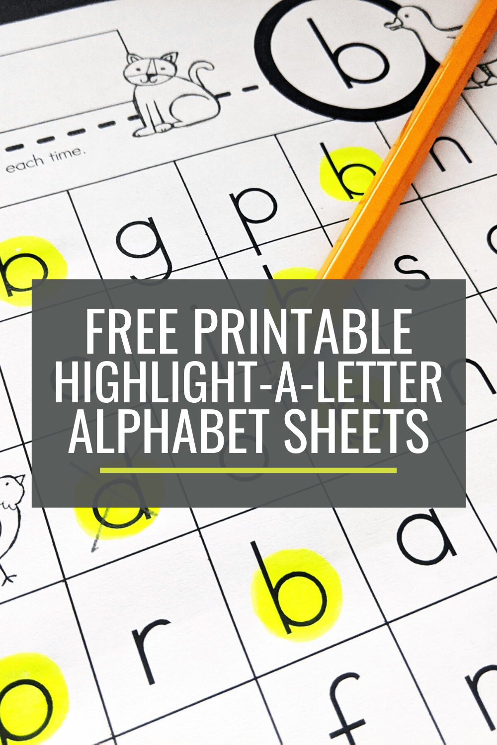 Free Highlight a Letter Alphabet Sheets For Kindergarten KindergartenWorks